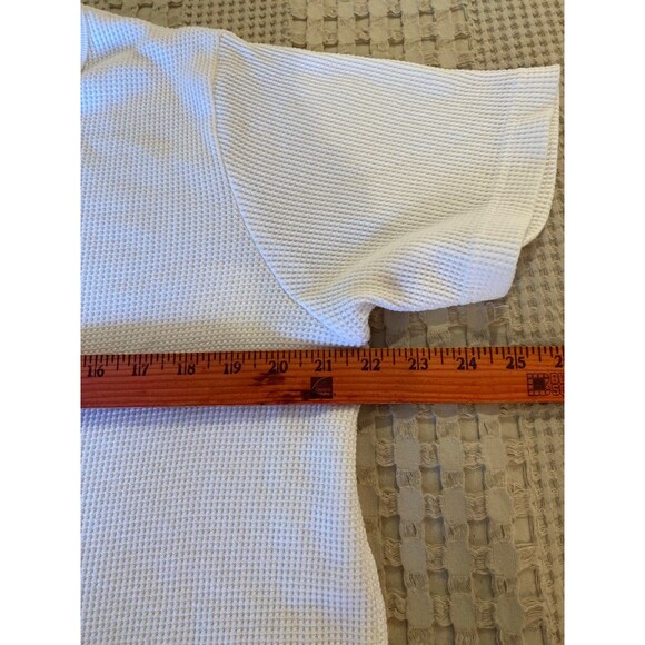 LA Blues Womens Top White Size 18-20 Shirt Stretches Henley  Fabric Short Sleeve - Picture 8 of 11